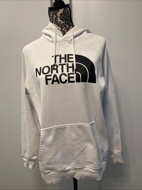 The North Face White Hoodie with Black Logo